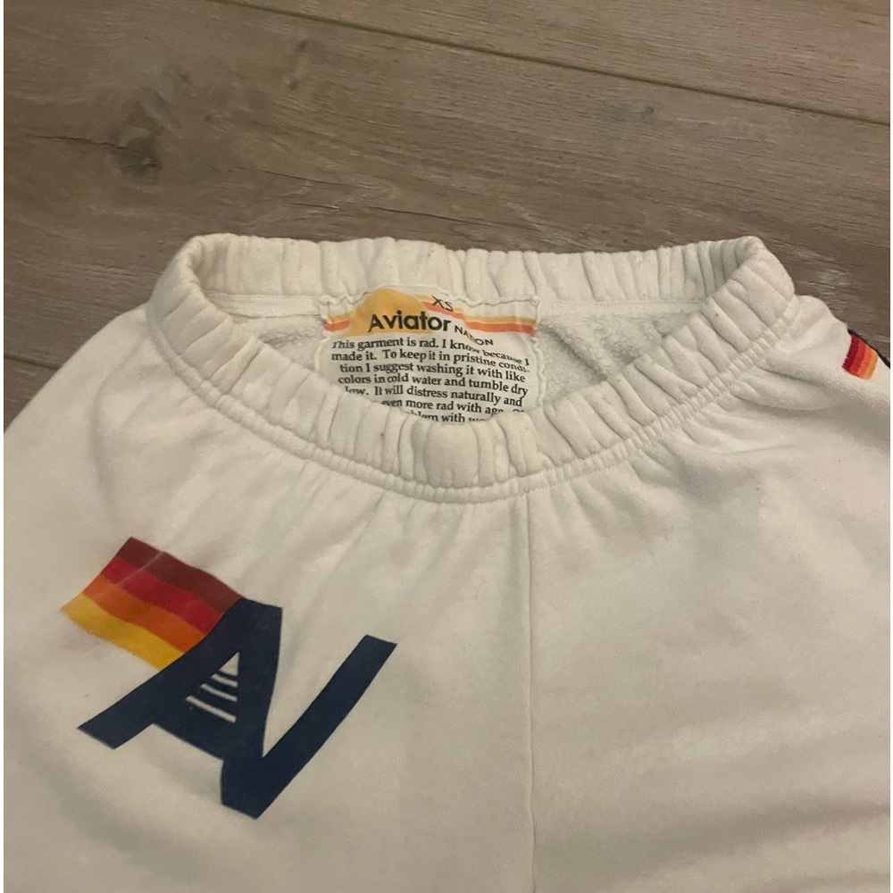 Brand new aviator nation white sweatpants -XS